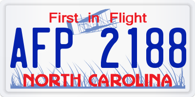 NC license plate AFP2188