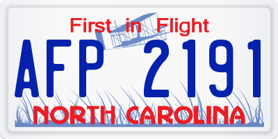 NC license plate AFP2191