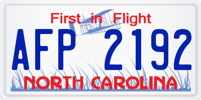 NC license plate AFP2192