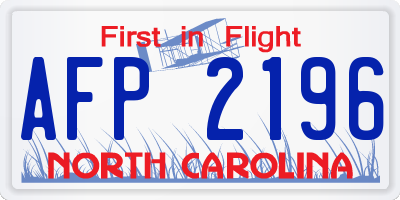 NC license plate AFP2196