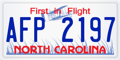 NC license plate AFP2197