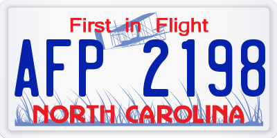 NC license plate AFP2198