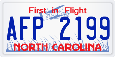 NC license plate AFP2199