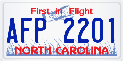NC license plate AFP2201