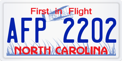 NC license plate AFP2202