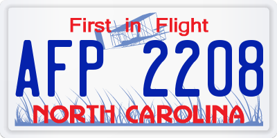 NC license plate AFP2208