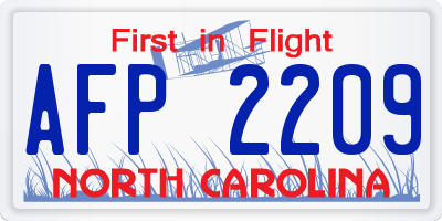 NC license plate AFP2209