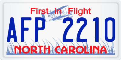 NC license plate AFP2210