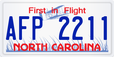 NC license plate AFP2211