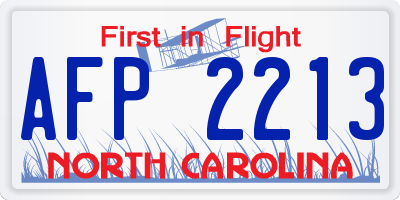 NC license plate AFP2213
