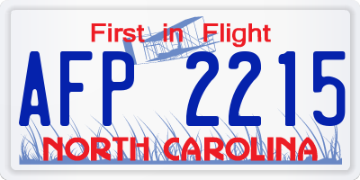 NC license plate AFP2215