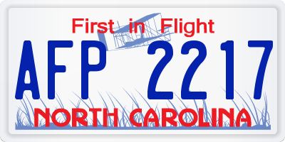 NC license plate AFP2217