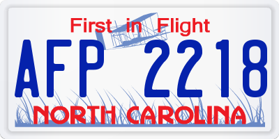 NC license plate AFP2218