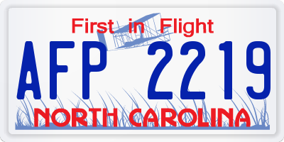 NC license plate AFP2219