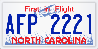 NC license plate AFP2221