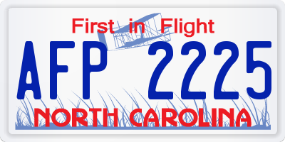 NC license plate AFP2225