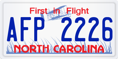NC license plate AFP2226