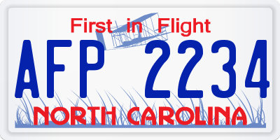 NC license plate AFP2234