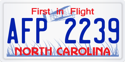 NC license plate AFP2239