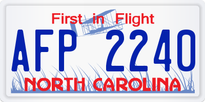 NC license plate AFP2240