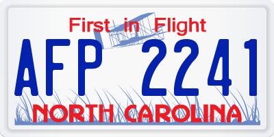 NC license plate AFP2241