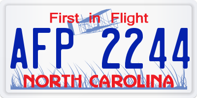 NC license plate AFP2244