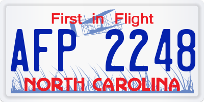 NC license plate AFP2248