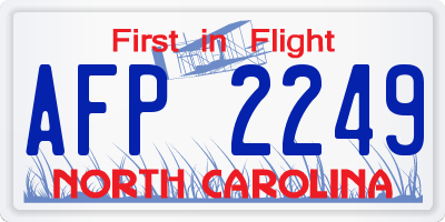 NC license plate AFP2249