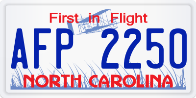 NC license plate AFP2250