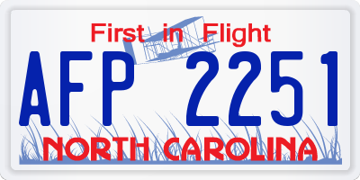 NC license plate AFP2251