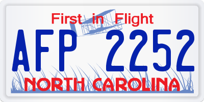 NC license plate AFP2252