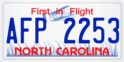 NC license plate AFP2253