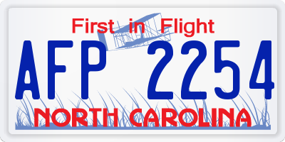 NC license plate AFP2254