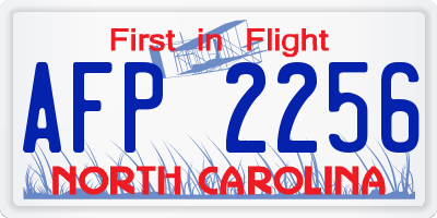 NC license plate AFP2256