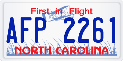 NC license plate AFP2261