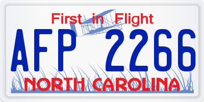 NC license plate AFP2266