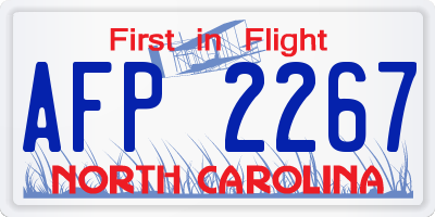 NC license plate AFP2267