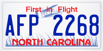 NC license plate AFP2268