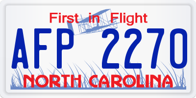 NC license plate AFP2270