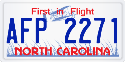 NC license plate AFP2271