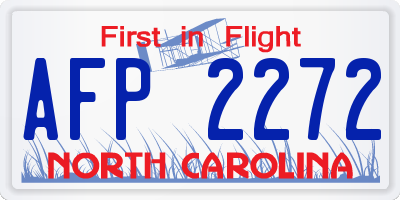 NC license plate AFP2272