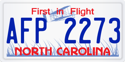 NC license plate AFP2273