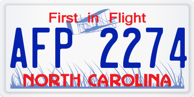 NC license plate AFP2274