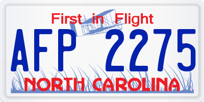 NC license plate AFP2275