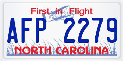 NC license plate AFP2279