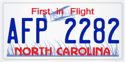 NC license plate AFP2282