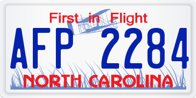 NC license plate AFP2284