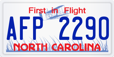 NC license plate AFP2290