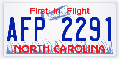 NC license plate AFP2291