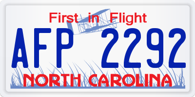 NC license plate AFP2292